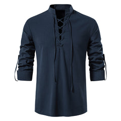 50% ОТСТЪПКА【S-2XL】Мъжка риза от памук и лен, свободна и дишаща