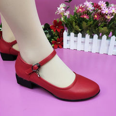 👠【горещи продажби】👠2026 нови кожени обувки с кръгъл ток и дебела подметка