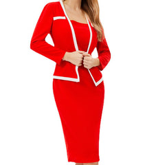 👗【S-5XL】 Рокля 3/4 ръкав с ефект "две-в-едно" и прилепнал крой