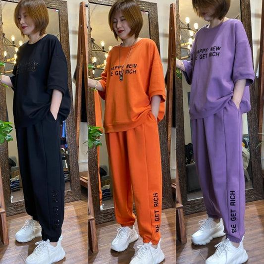 🌹🔥【M-4XL】【Блуза + панталони】Нов дамски спортен ежедневен комплект