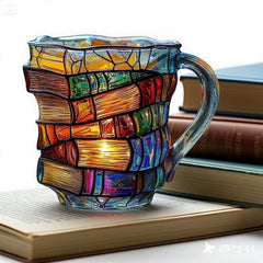 【Ограничено време: 50% намаление!】📚3D чаша с форма на книга и декоративна живопис