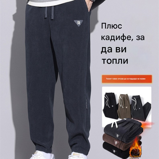 🔥M-5XL🖤 Нови мъжки зимни панталони, с подплата от полар и удебелен кадифе, топли и ежедневни мъжки панталони