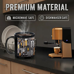 🔥☕Kūrybiškai sukurtas modernus įrankių dėžės formos puodelis, unikalaus dizaino kavos puodelis.