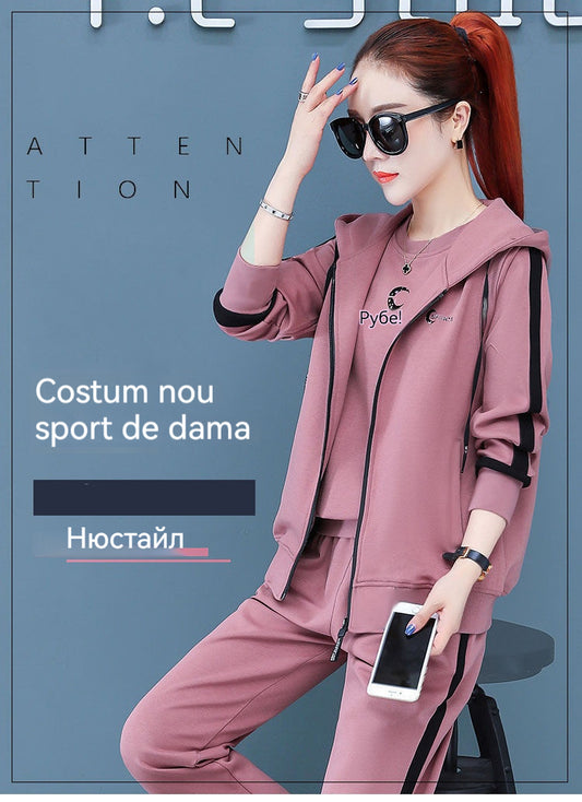 🔥⛄【M-4XL】 Тричастиен спортен комплект за ежедневно носене【Яке + тениска + панталони】