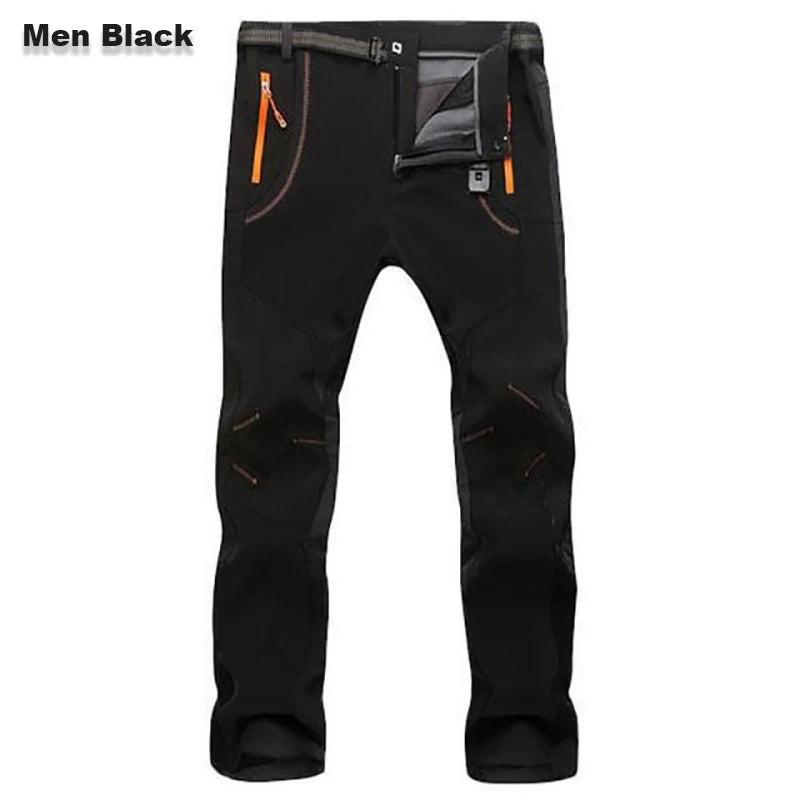 🔥Продаван хит🔥【S-5XL】Мъжки меки туристически панталони, водоустойчиви, ветроустойчиви и дишащи, с топла поларена подплата, подходящи за спорт на открито