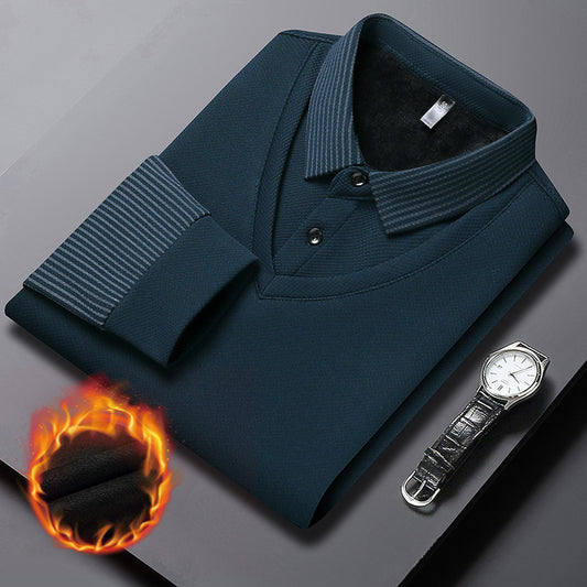 🔥【M-4XL】👕 Мъжка тениска с дълъг ръкав и свободна кройка - Двуцветен дизайн на райета