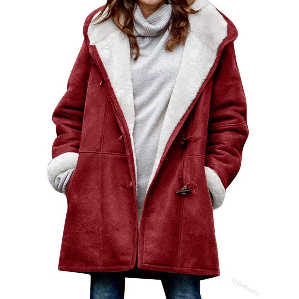 🐏 Сезонна отстъпка -50% 🔥【S-5XL】Дамско зимно палто с подплата от полар и кожена яка
