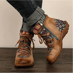 👢Нови постъпления Дамски зимни ботуши в големи размери Удобни винтидж ботуши с кръгла форма и плоска подметка