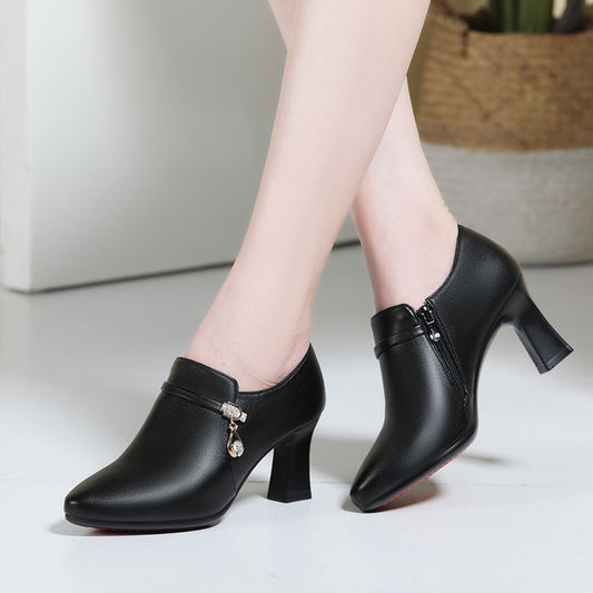 👠【най-продавани】нови, универсални есенни и зимни модни ботуши на стилети от телешка кожа за 2026 г.