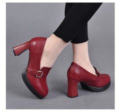 👠【горещи продажби】модерни дамски обувки с висок ток и дебел каблук