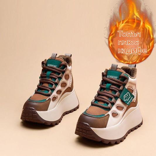 👟 Нови зимни високи спортни обувки за жени с гънка