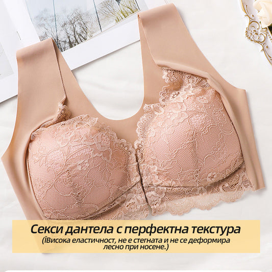 🔥Горещи продажби – Комплект от 5 части🔥【40-110KG】😍Дамски сутиен с предно закопчаване, отличен повдигащ и оформящ ефект, елегантен дантелен дизайн, удобен и изискан