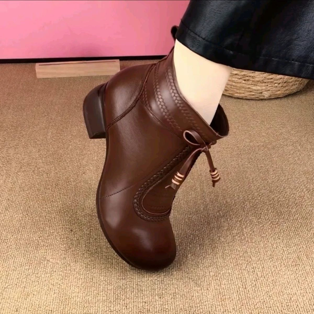 🔥🌸【Размери 35-40】Нови модерни дамски кожени ботуши