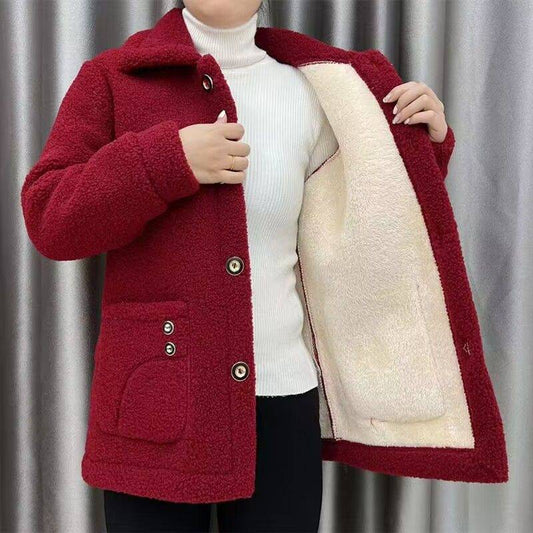 ☃️【M-3XL】Нов дебел есенно-зимен кардиган от дебела овча вълна, голям размер