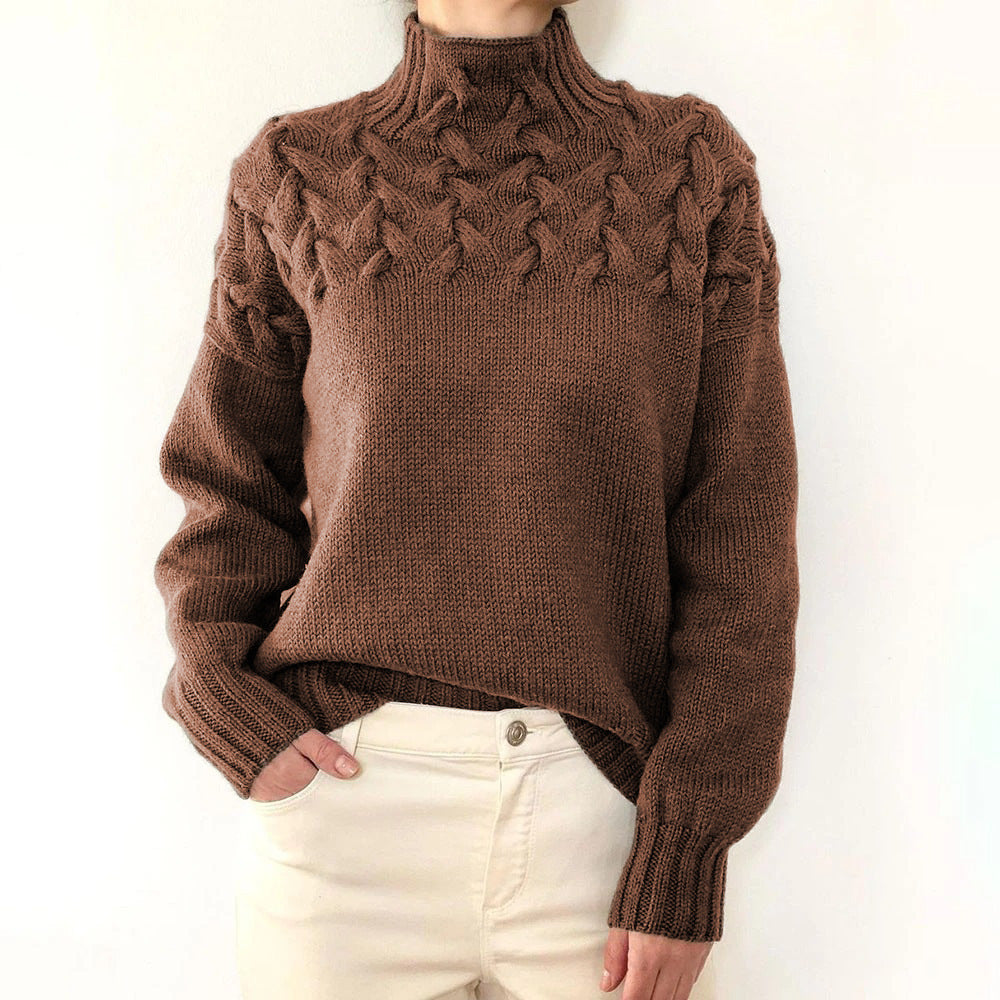 🔥🎀【50% ОТСТЪПКА】【S-5XL】Есенно-зимен пуловер с висока яка, дълъг ръкав и качулка