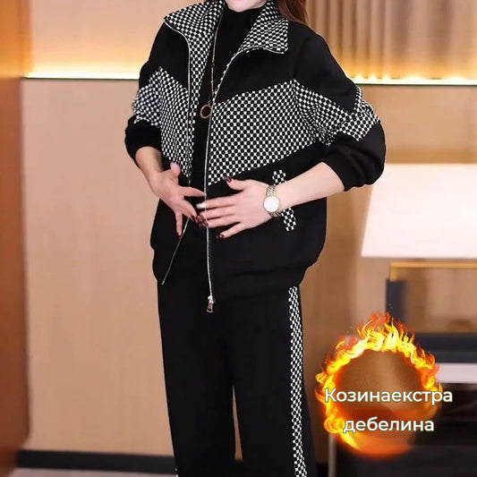 💖✨【най-продавани】Дамски нов моден и стилен топъл палто и панталони, комплект от две части [палто + панталони]