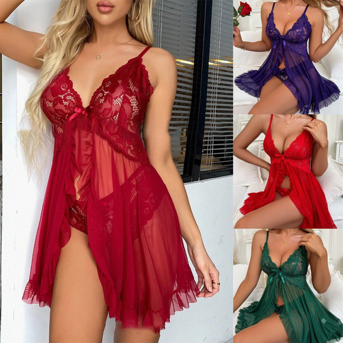 【S-3XL】🔥💝 Дантелено секси Push Up бельо