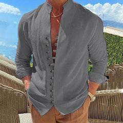 👔✨🏆【50% ОТСТЪПКА】【S-3XL】Ежедневна мъжка риза с копчета с дълъг ръкав