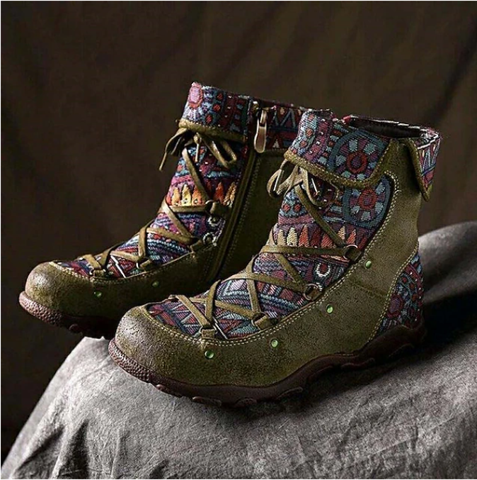 👢Нови постъпления Дамски зимни ботуши в големи размери Удобни винтидж ботуши с кръгла форма и плоска подметка
