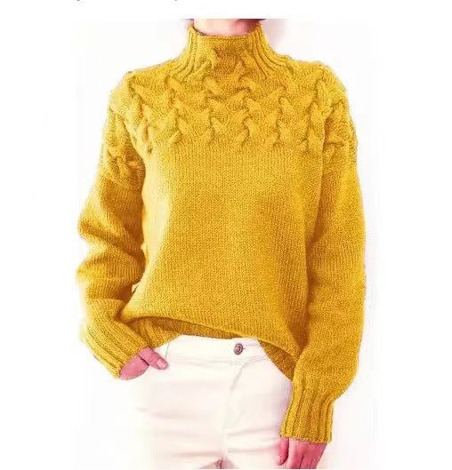 🔥🎀【50% ОТСТЪПКА】【S-5XL】Есенно-зимен пуловер с висока яка, дълъг ръкав и качулка