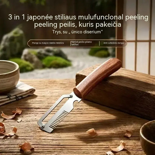 ✅Pirk 1, gauk 1 nemokamai🧅🔪 3 viename daugiafunkcis virtuvinis skustukas: Lupa, pjausto ir atidaro butelius! 🔥