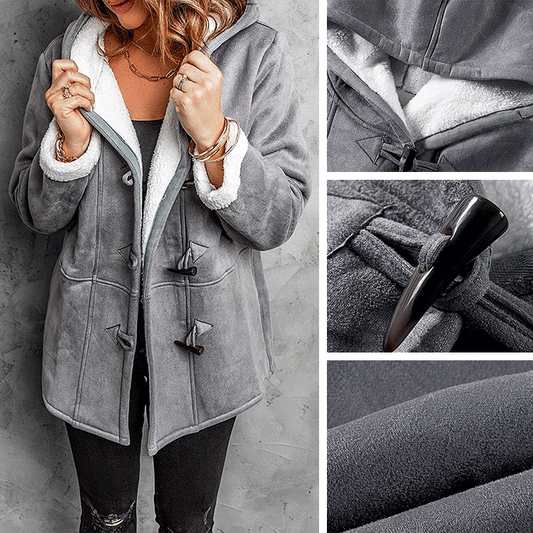 🐏 Сезонна отстъпка -50% 🔥【S-5XL】Дамско зимно палто с подплата от полар и кожена яка