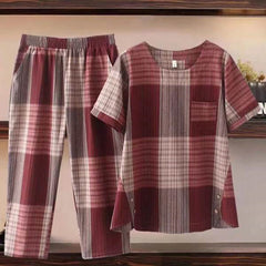 [M-4XL] Нов комплект от две части от памук плюс размер [горнище + панталони]