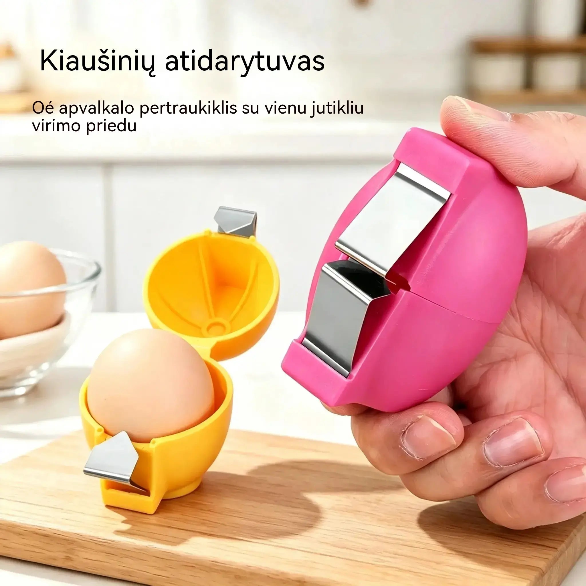 🔥🥚 Pirkite 1, gaukite 2 NEMOKAMAI - 3× kiaušinių atidarytuvas. Greitas ir paprastas kiaušinių atidarymas