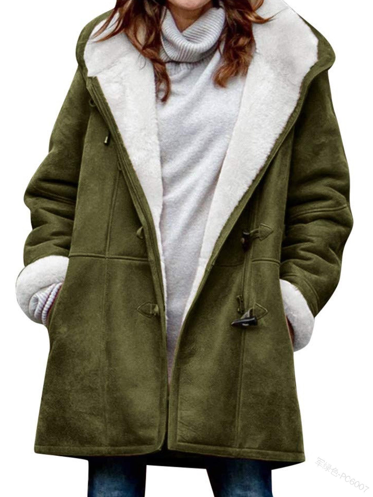 🐏 Сезонна отстъпка -50% 🔥【S-5XL】Дамско зимно палто с подплата от полар и кожена яка