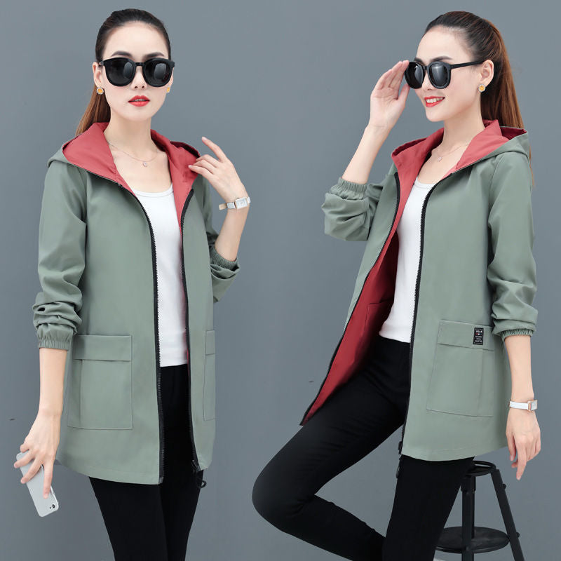 🧥🎀💕【50% ОТСТЪПКА】【M-5XL】Дамско модно леко двулицево ветроустойчиво яке