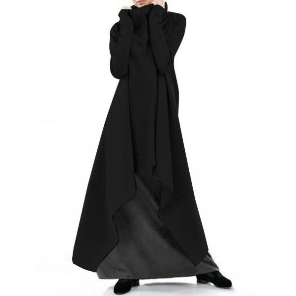 🔥【50% ОТСТЪПКА】 👗【S-5XL】Дамска асиметрична модна рокля с дълъг ръкав и качулка