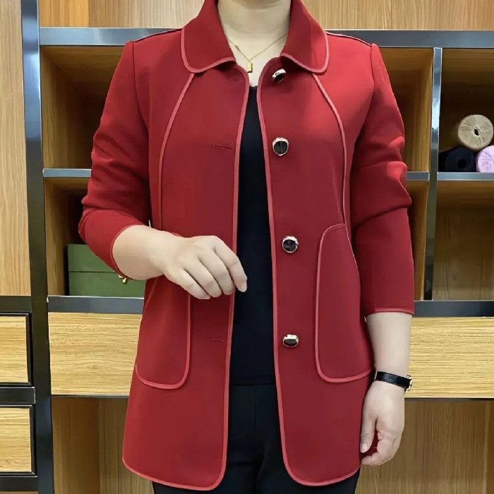 【M-4XL】Ново модно едноцветно палто с ревер