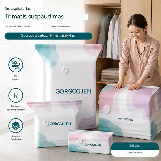 🧳 5 prekės už 28 eurus 💨 Didelis, suspaudžiamas vakuuminis laikymo maišelis: nereikia pompos, nepralaidus ir idealiai tinka taupyti vietą lagamine ir namuose ✈️