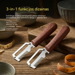 ✅Pirk 1, gauk 1 nemokamai🧅🔪 3 viename daugiafunkcis virtuvinis skustukas: Lupa, pjausto ir atidaro butelius! 🔥