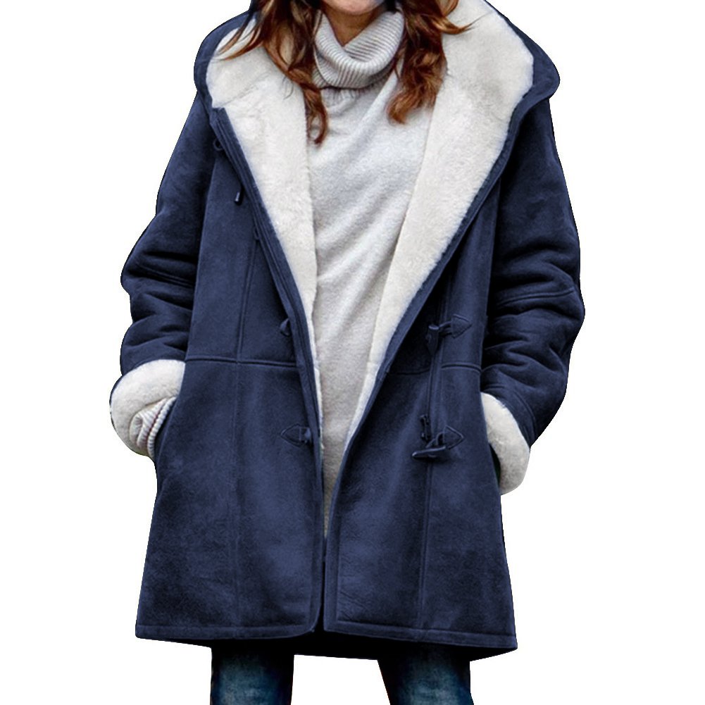 🐏 Сезонна отстъпка -50% 🔥【S-5XL】Дамско зимно палто с подплата от полар и кожена яка