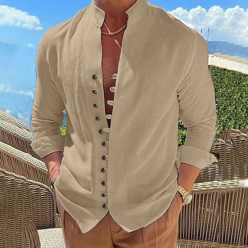 👔✨🏆【50% ОТСТЪПКА】【S-3XL】Ежедневна мъжка риза с копчета с дълъг ръкав