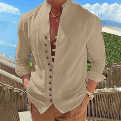 👔✨🏆【50% ОТСТЪПКА】【S-3XL】Ежедневна мъжка риза с копчета с дълъг ръкав