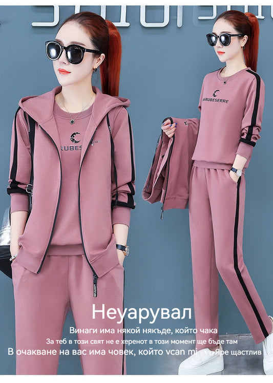 🔥⛄【M-4XL】 Тричастиен спортен комплект за ежедневно носене【Яке + тениска + панталони】