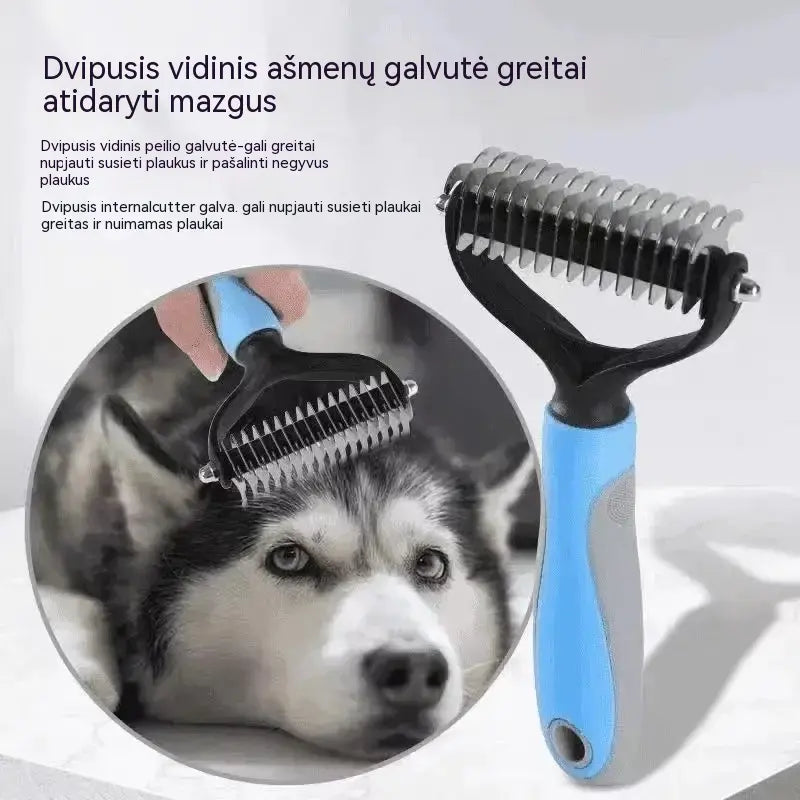 🐶【Pirk 1, gauk 1 nemokamai】2 vnt. Dvipusis šepetys naminių gyvūnėlių priežiūrai ir plaukų šalinimui