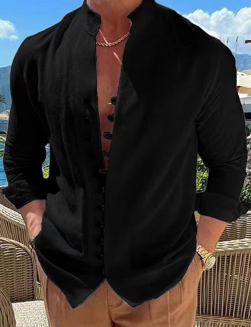 👔✨🏆【50% ОТСТЪПКА】【S-3XL】Ежедневна мъжка риза с копчета с дълъг ръкав