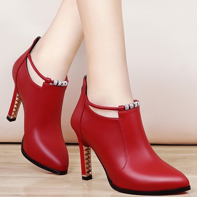👠【50% ОТСТЪПКА】Остри кожени ботуши, стилни и универсални ботуши до глезена