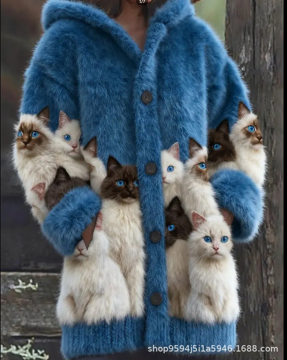 🐱❤️【S-5XL】Сладко яке от котешка кожа с качулка и дебела подплата от флис
