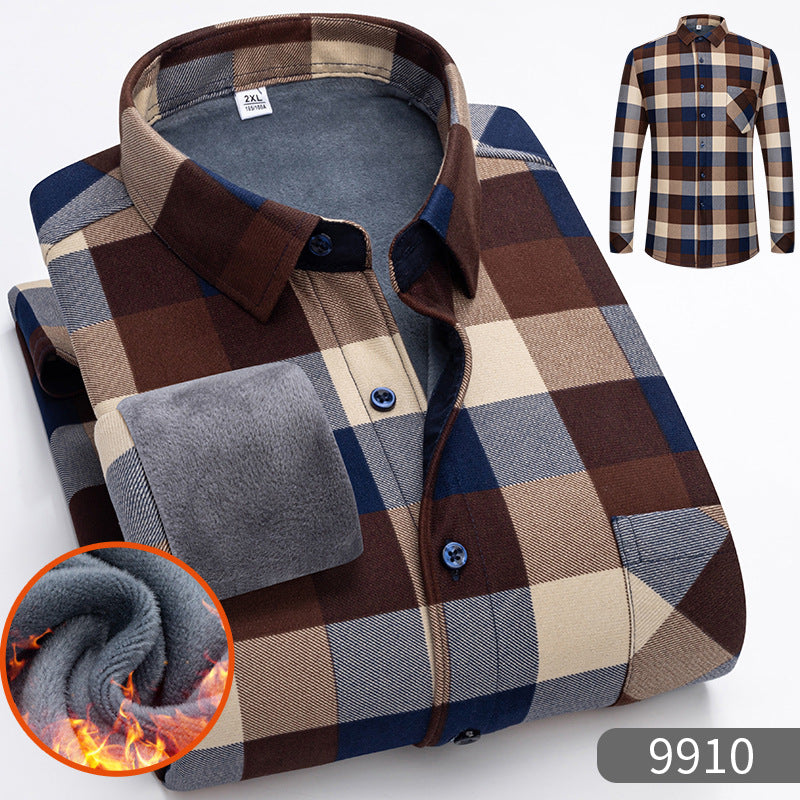🔥【49% ОТСТЪПКА】🔥👔【L-5XL】Топла риза с дълъг ръкав за есен и зима