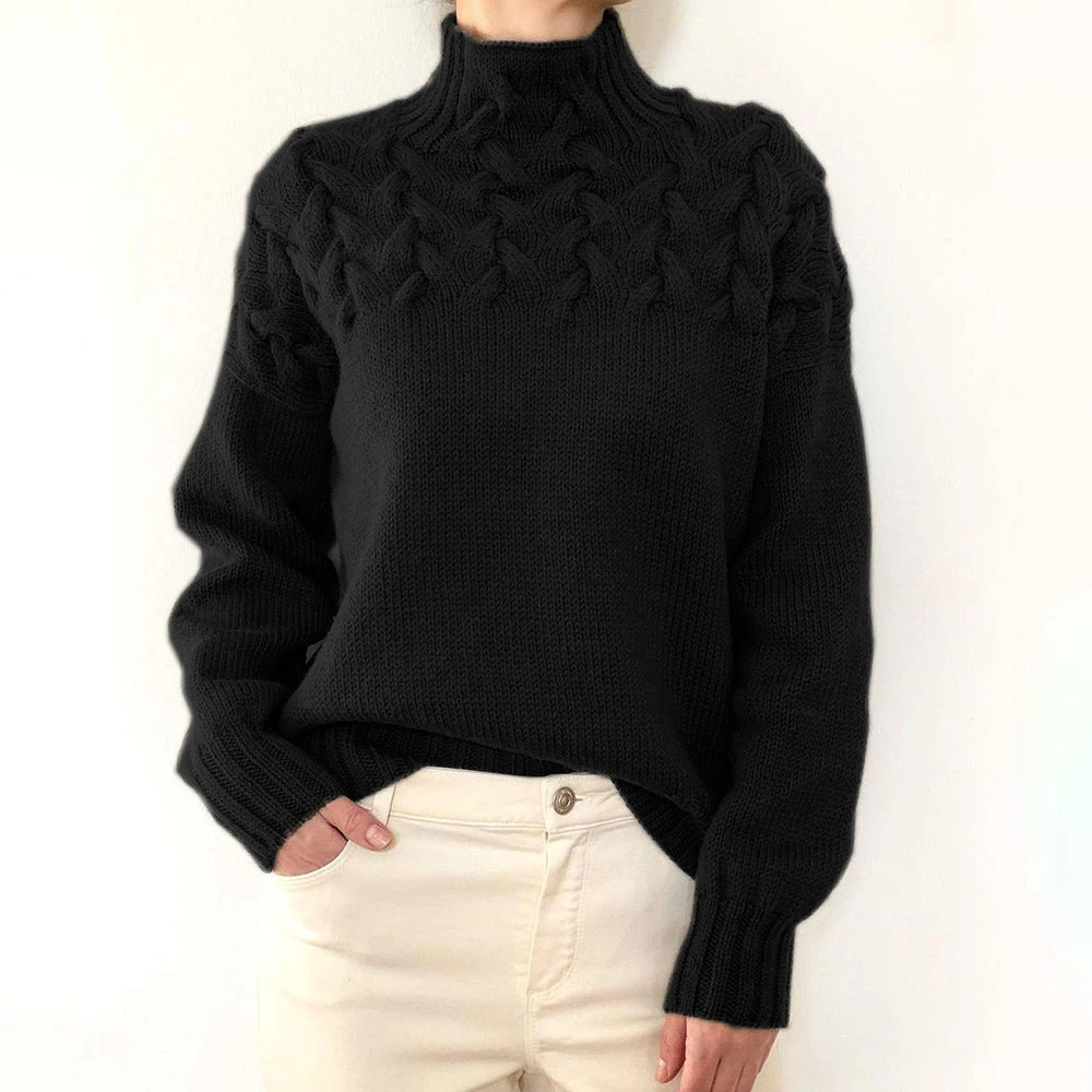 🔥🎀【50% ОТСТЪПКА】【S-5XL】Есенно-зимен пуловер с висока яка, дълъг ръкав и качулка