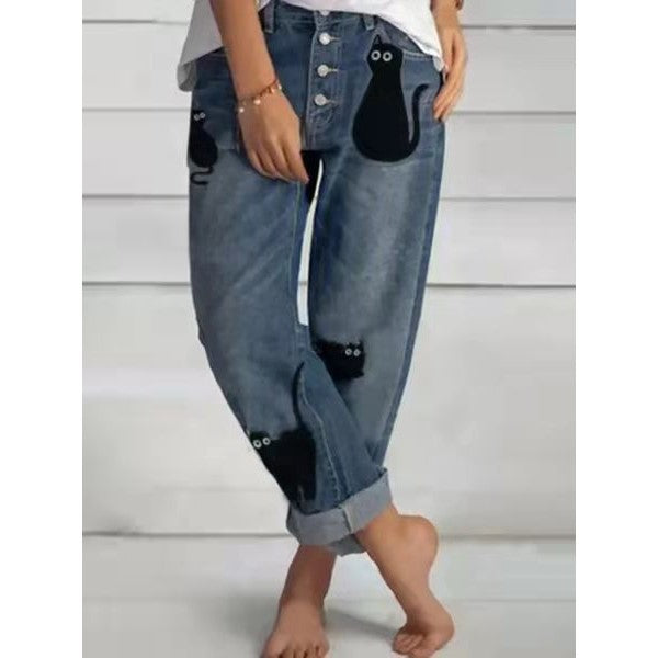 【S-3XL】 Широки ежедневни дамски дънки