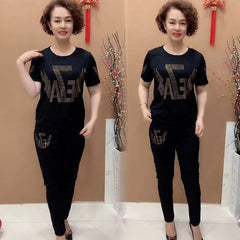 【M-4XL】 Разпродажба! Дамска тениска с къс ръкав и шорти