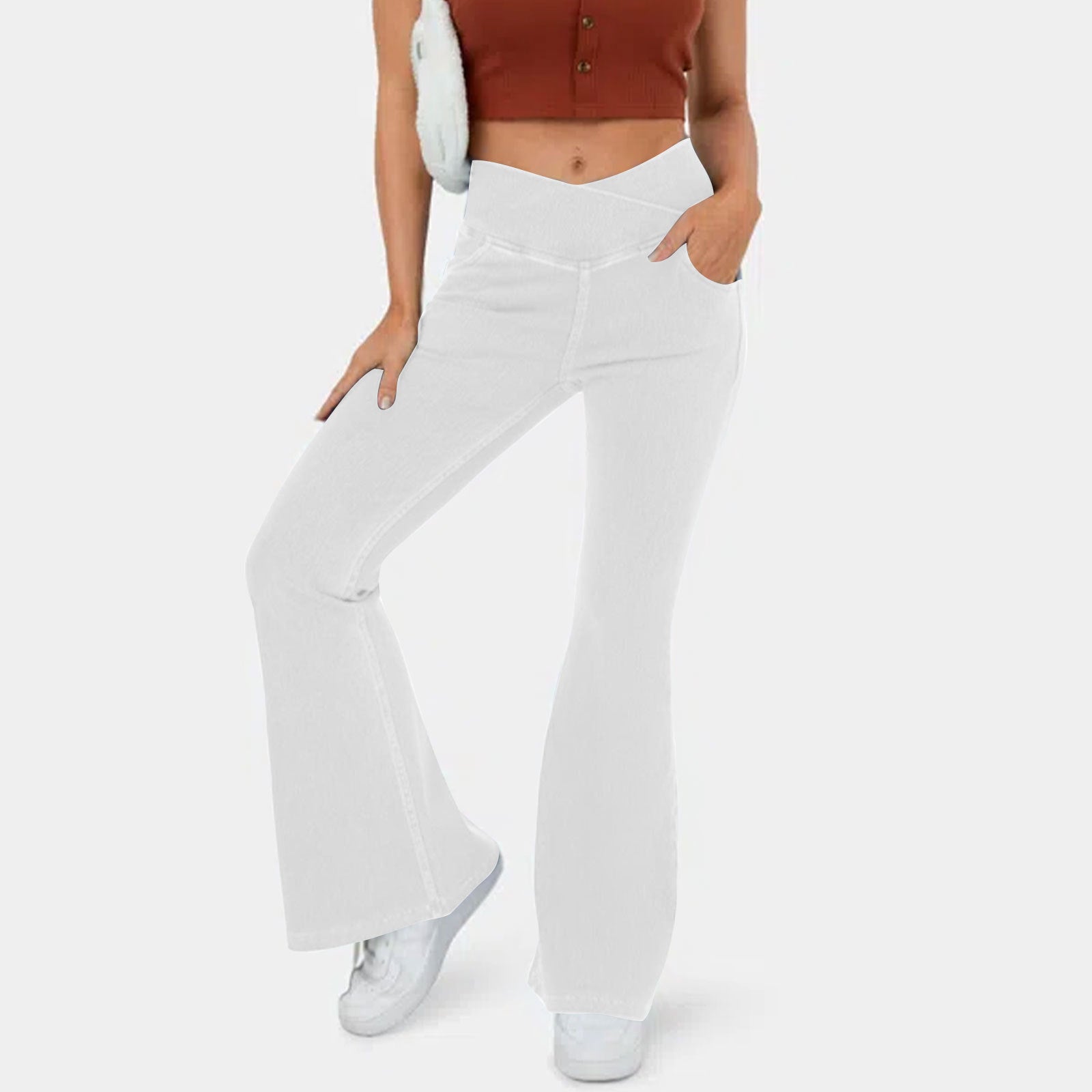 🔥【50% OFF】【XS-4XL】Дънки с висока талия и кръстосан деколте, които издигат и подчертават фигурата