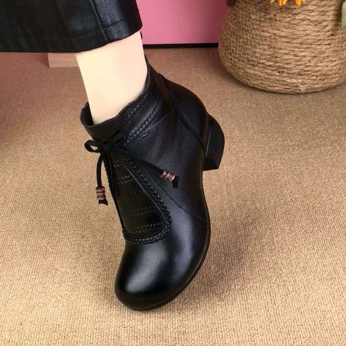 🔥🌸【Размери 35-40】Нови модерни дамски кожени ботуши