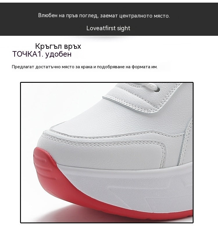 🔥【Супер стойност】🔥【35-40】Нови маратонки от естествена кожа с дебела подметка (височина 8 см)